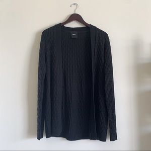 ASOS Black cable-knit open cardigan